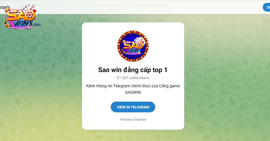 Kênh Telegram Saowin là trang mạng xã hội được nhiều người yêu thích