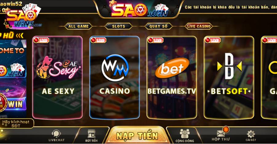 Casino Live tại đây được game thủ đánh giá cao với nhiều ưu điểm lớn